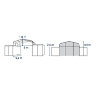 TC612 palapinės šoninė konstrukcija su 60cm sienomis