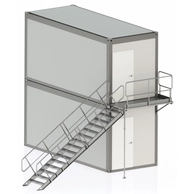 Modulinė laiptų sistema konteineriams